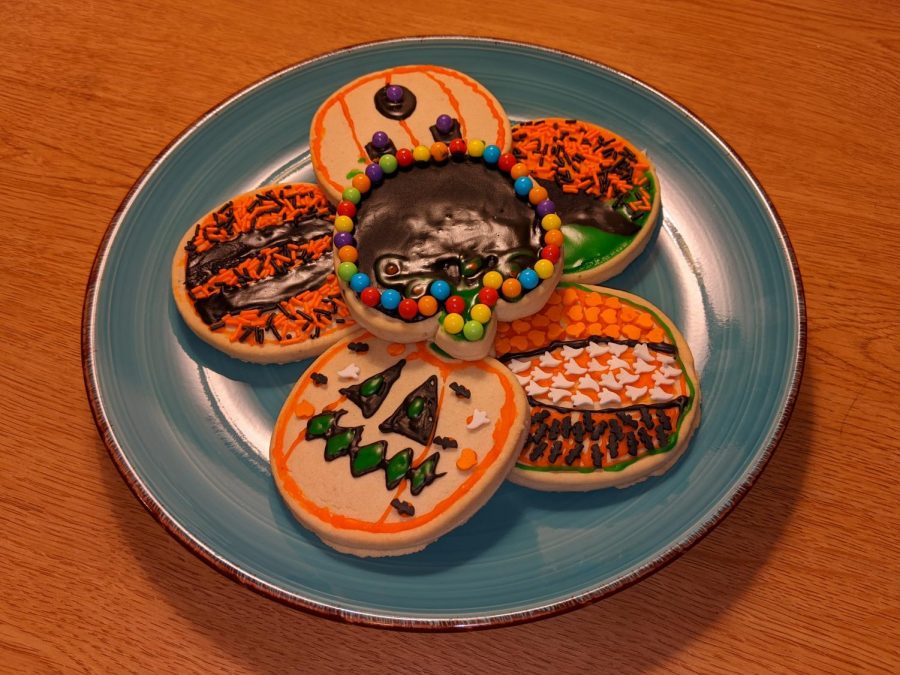 Halloween-themed treats made using leftover candies.