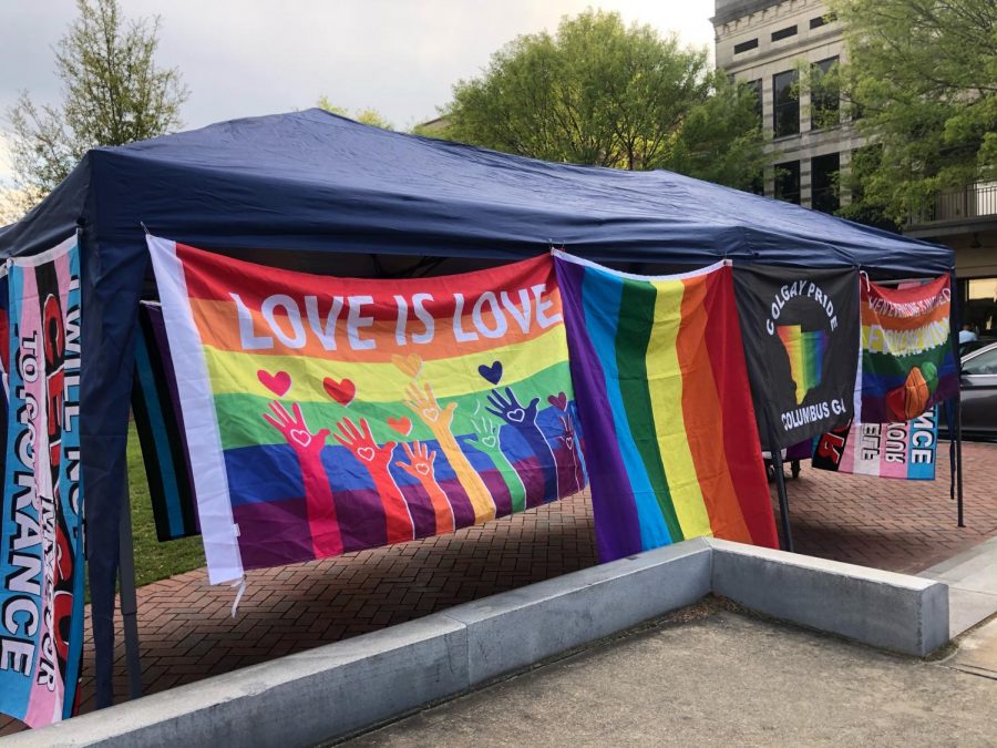 Photo of Pride flags at a Columbus Pride Festival by Vinh Huynh. 